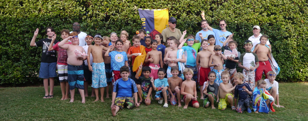 Group shot at annual pool party